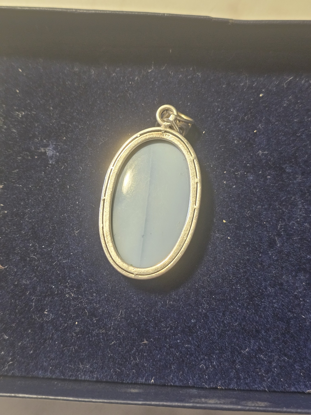 Sterling Silver 925 With Oval Stone Pendant - Picture 2 of 4